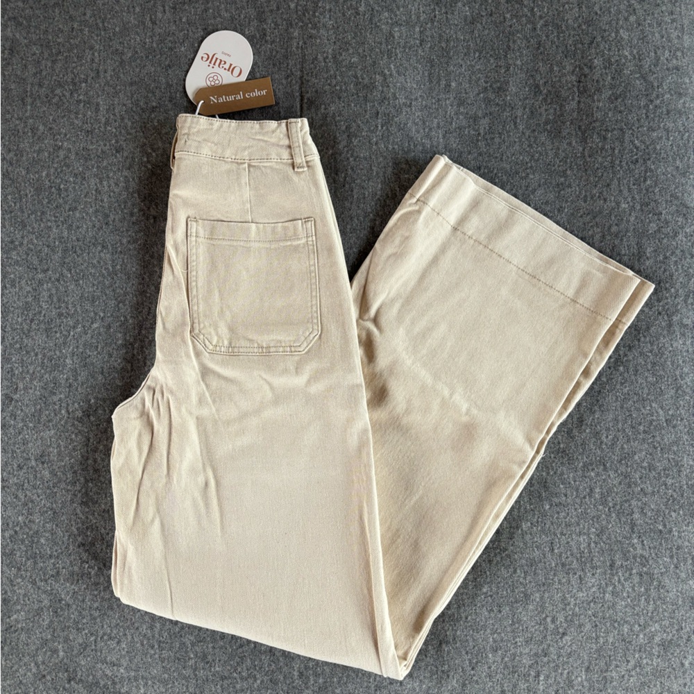 Oraije Women’s Wide-Leg Jeans - Natural Color